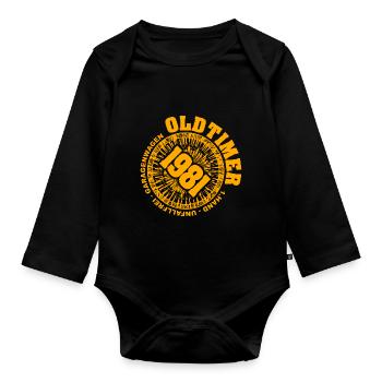 Papa 1981 - Baby Bio-Langarm-Body - Schwarz - Vorne