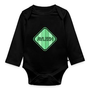 Geschenk Ayleen - Baby Bio-Langarm-Body - Schwarz - Vorne