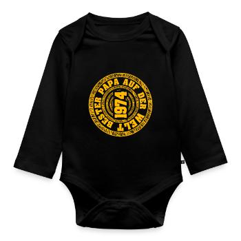 Daddy 1974 - Baby Bio-Langarm-Body - Schwarz - Vorne