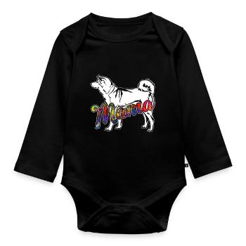 Shiba Inu Shiba Inu Mama - Organic Longsleeve Baby Bodysuit - black - Front