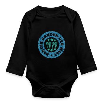 Geschwister 1979 - Baby Bio-Langarm-Body - Schwarz - Vorne