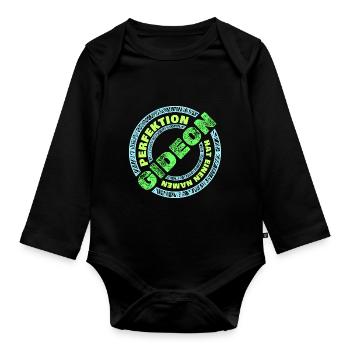 Geschenk für Gideon - Baby Bio-Langarm-Body - Schwarz - Vorne