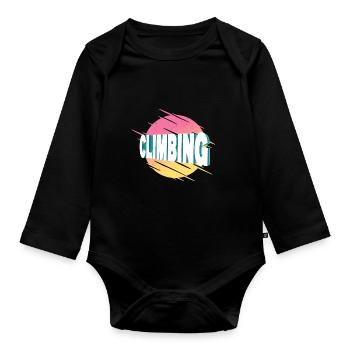 Escalade Montagnes Alpinisme Vintage Rétro - Body Bébé bio manches longues - noir - Devant