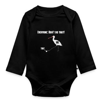 Lustiges Pelikan Tierliebhaber Spaß Geschenk - Baby Bio-Langarm-Body - Schwarz - Vorne