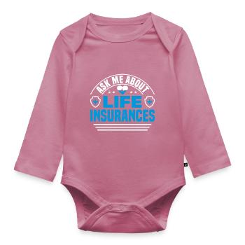 Insurance Salesman Insurance Agent - Organic Longsleeve Baby Bodysuit - mauve - Front