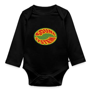 Sound System - Organic Longsleeve Baby Bodysuit - black - Front