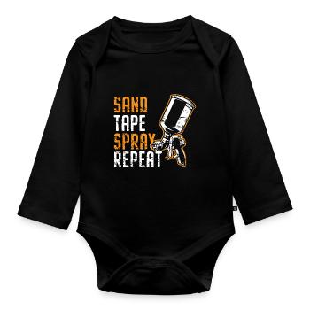 I'll be in the cabin and body painter - Organic Longsleeve Baby Bodysuit - black - Front