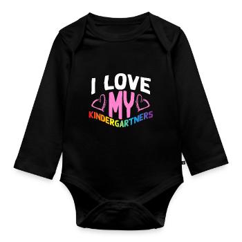 Kindergarten! - Baby Bio-Langarm-Body - Schwarz - Vorne