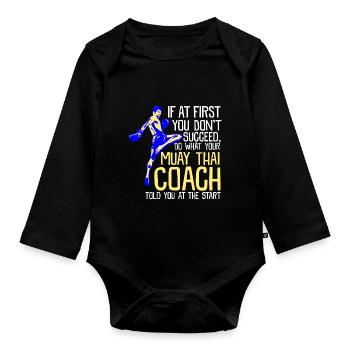 Muay Thai Coach - Organic Longsleeve Baby Bodysuit - black - Front