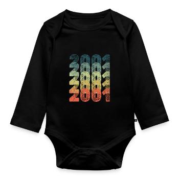 Année : 2001 - Body Bébé bio manches longues - noir - Devant
