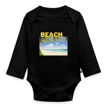 Beach 25 - Baby Bio-Langarm-Body - Schwarz - Vorne