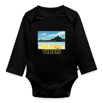 Beach 9 - Baby Bio-Langarm-Body - Schwarz - Vorne