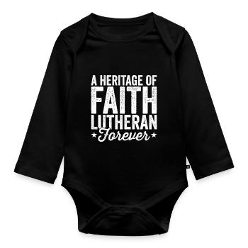 Lutheran Forever Religion Konfirmation Christentum - Baby Bio-Langarm-Body - Schwarz - Vorne