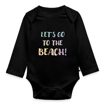 lets go to the beach pastell shirt motiv somme - Baby Bio-Langarm-Body - Schwarz - Vorne