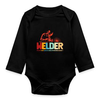 Funny Welder Noun Definition - Organic Longsleeve Baby Bodysuit - black - Front