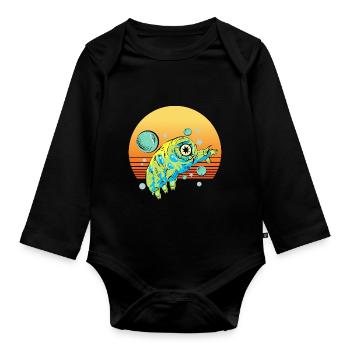 Tardigrade Retro - Organic Longsleeve Baby Bodysuit - black - Front