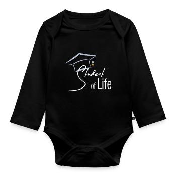 STUDENT - Baby Bio-Langarm-Body - Schwarz - Vorne