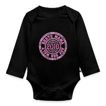 Mama 2010 - Baby Bio-Langarm-Body - Schwarz - Vorne