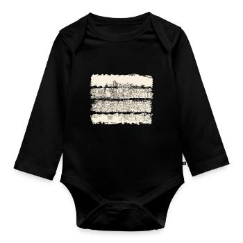 City usa illinois america travel united states - Organic Longsleeve Baby Bodysuit - black - Front