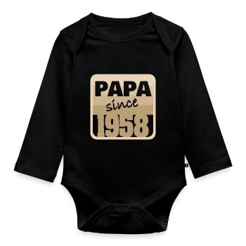 1958 1958 - Organic Longsleeve Baby Bodysuit - black - Front