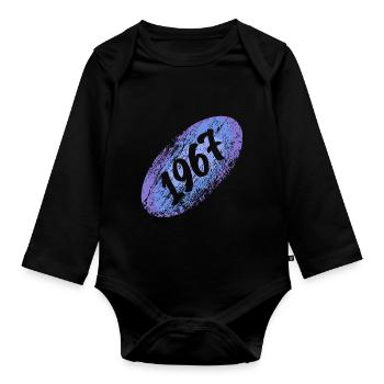 recruit 1967 - Organic Longsleeve Baby Bodysuit - black - Front