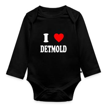 I love Detmold - Baby Bio-Langarm-Body - Schwarz - Vorne