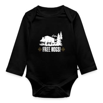 Free Hogs - Baby Bio-Langarm-Body - Schwarz - Vorne