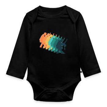 Retro dance - Organic Longsleeve Baby Bodysuit - black - Front
