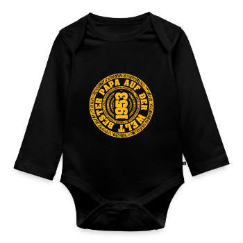 DADDY !)%§ - Baby Bio-Langarm-Body - Schwarz - Vorne