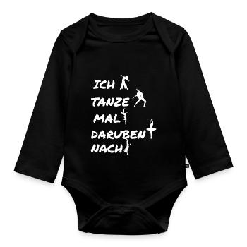 Dancing Dance Music - Baby Bio-Langarm-Body - Schwarz - Vorne