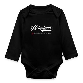 Insel Helgoland Koordinaten roter Anker - Baby Bio-Langarm-Body - Schwarz - Vorne
