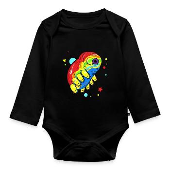 Rainbow Tardigrade - Organic Longsleeve Baby Bodysuit - black - Front