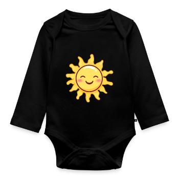 SONNE SONNENSCHEIN SONNENBLUME - Baby Bio-Langarm-Body - Schwarz - Vorne