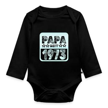 Jahr 1973 - Baby Bio-Langarm-Body - Schwarz - Vorne