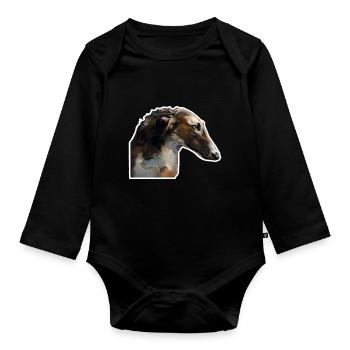 Barzoï lévrier russe - Body Bébé bio manches longues - noir - Devant