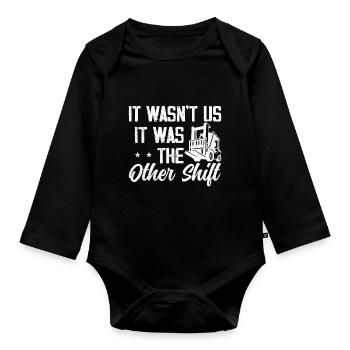 It Wasn't Us It Was The Other Shift Forklift Opera - Baby Bio-Langarm-Body - Schwarz - Vorne