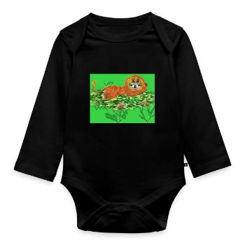 "Der kleiner Löwe" - Baby Bio-Langarm-Body - Schwarz - Vorne