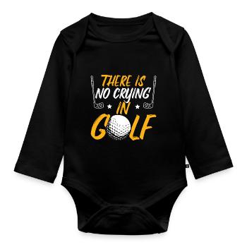Beim Golf wird nicht geweint - Baby Bio-Langarm-Body - Schwarz - Vorne