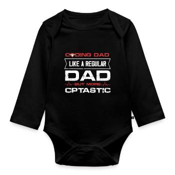 Codage papa comme un papa ordinaire mais CPTastic - Body Bébé bio manches longues - noir - Devant