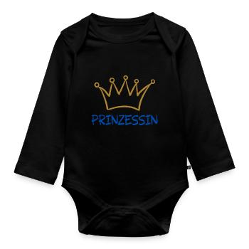 PRINZESSIN 1 - Baby Bio-Langarm-Body - Schwarz - Vorne