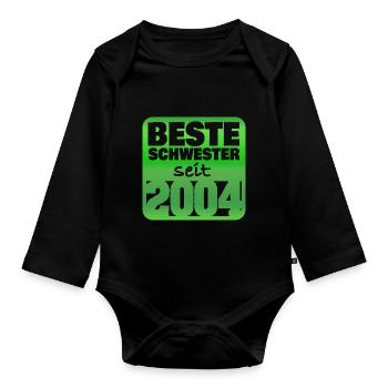 Jahr 2004 - Baby Bio-Langarm-Body - Schwarz - Vorne
