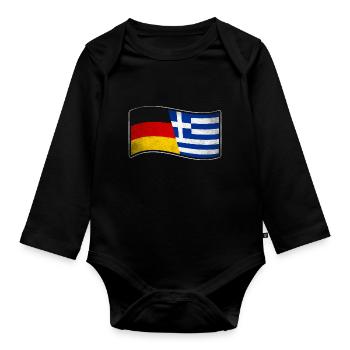 Griechenland Design für stolze Deutsch-Griechen - Baby Bio-Langarm-Body - Schwarz - Vorne