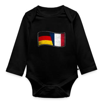 Frankreich Design für stolze Deutsch-Franzosen - Baby Bio-Langarm-Body - Schwarz - Vorne