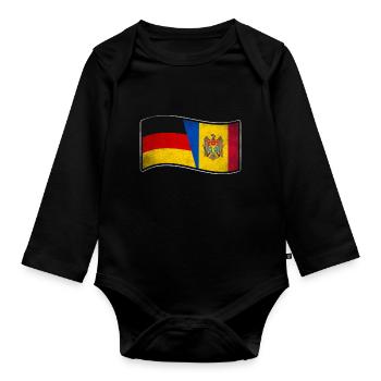 Moldau Design für stolze Deutsch-Moldauer - Baby Bio-Langarm-Body - Schwarz - Vorne