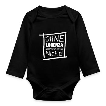 Vorname Lorenza - Baby Bio-Langarm-Body - Schwarz - Vorne