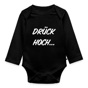 Drück hoch - Baby Bio-Langarm-Body - Schwarz - Vorne