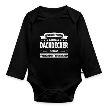 Dachdecker Beruf Dachdecken Geschenk - Baby Bio-Langarm-Body - Schwarz - Vorne
