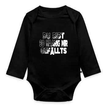 säugetier lustig weihnachten spruch cool - Baby Bio-Langarm-Body - Schwarz - Vorne