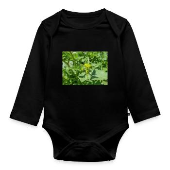 black mustard (in german Schwarzer Senf) Rhamphosp - Organic Longsleeve Baby Bodysuit - black - Front
