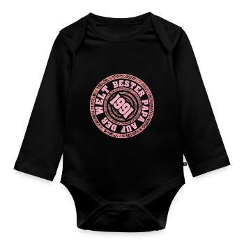 Vater 1991 - Baby Bio-Langarm-Body - Schwarz - Vorne
